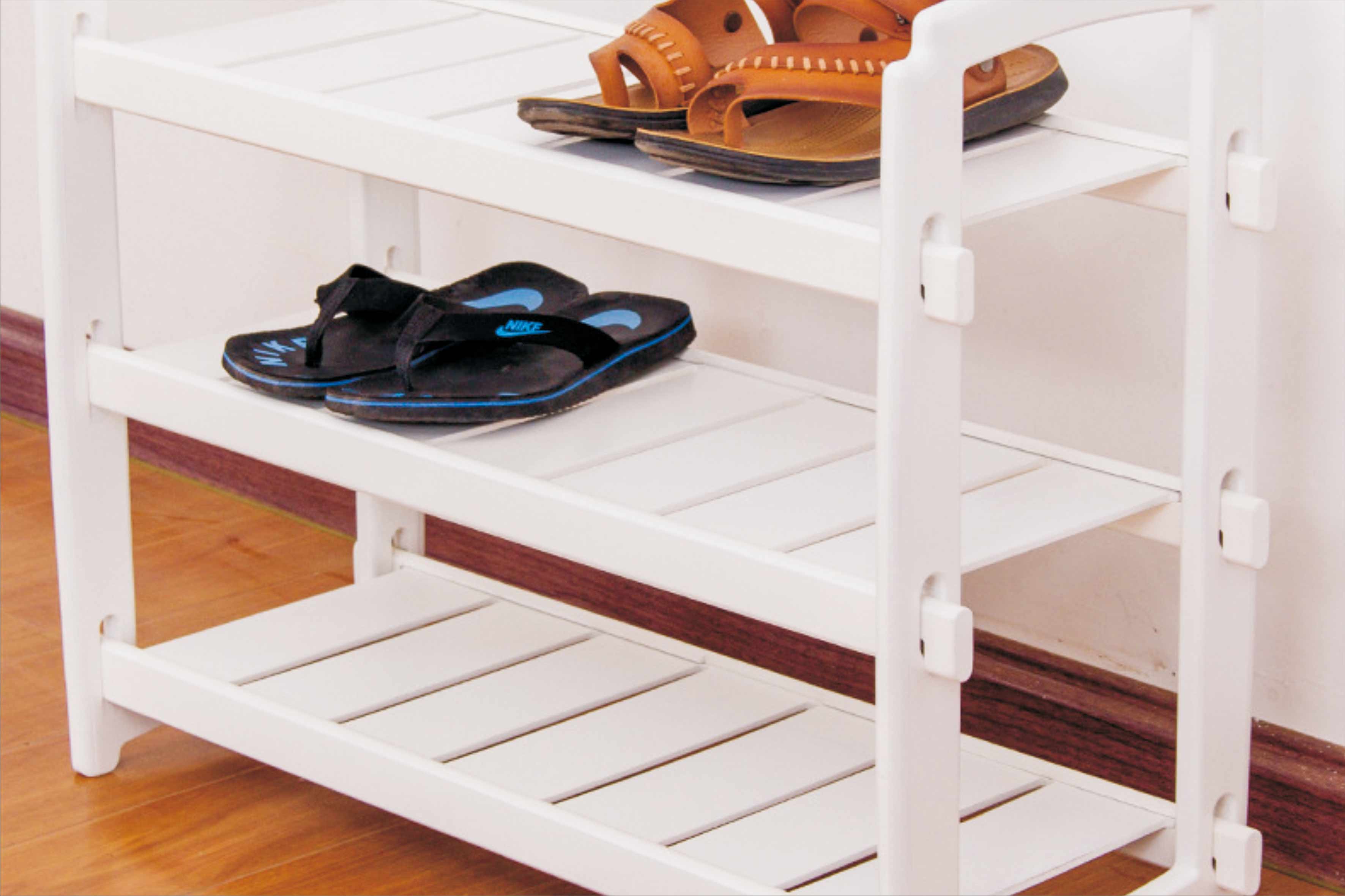 三层白色楠竹鞋架 可以DIY组合拼接 厂家直销家具批发