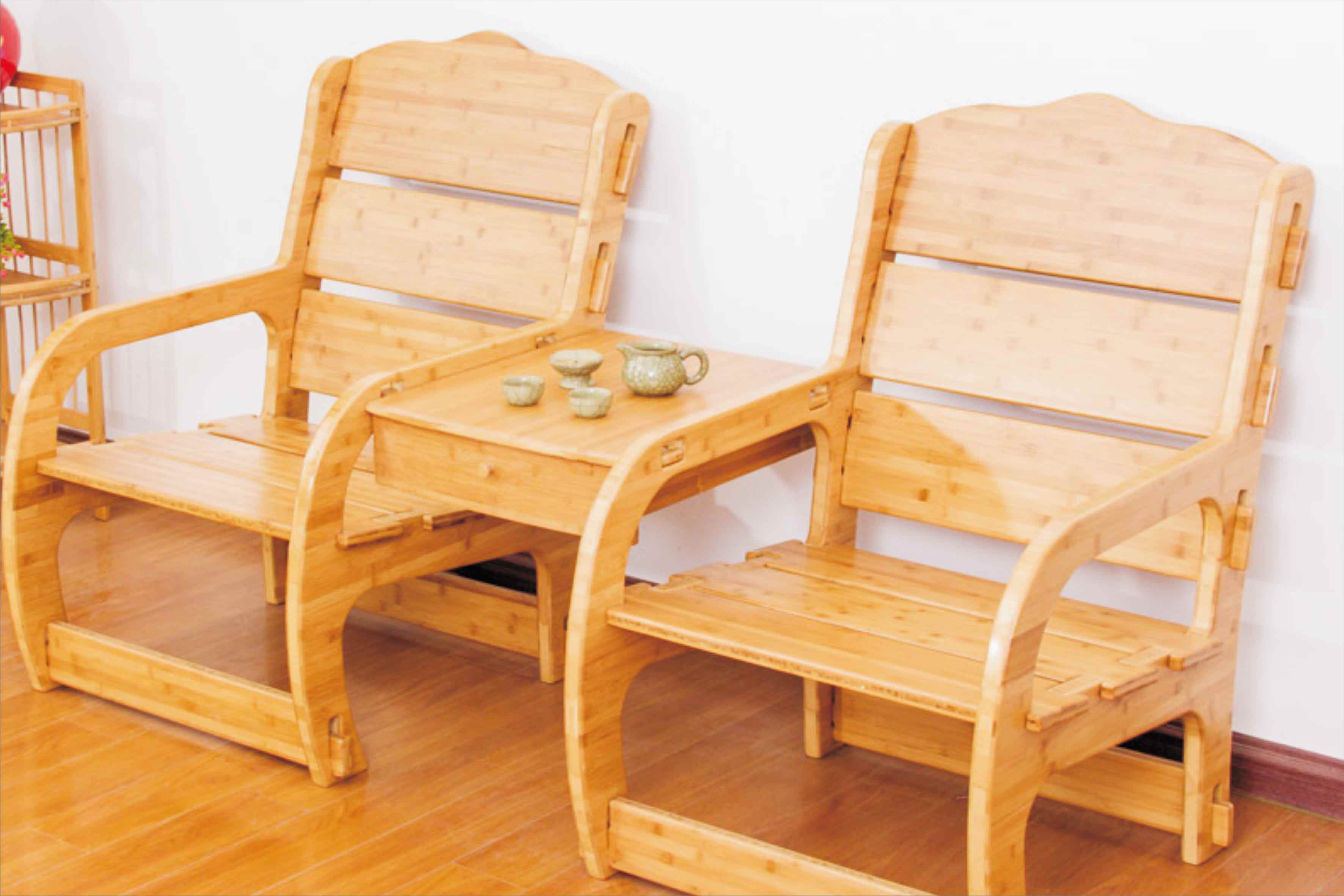无金属全竹拼接商务椅 家用双人沙发竹椅 内外贸加工定制DIY组合