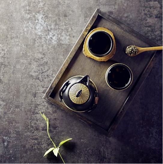 瓷胎竹编 功夫便携茶盘一壶两杯带旅行包泡茶，快客杯旅行茶具